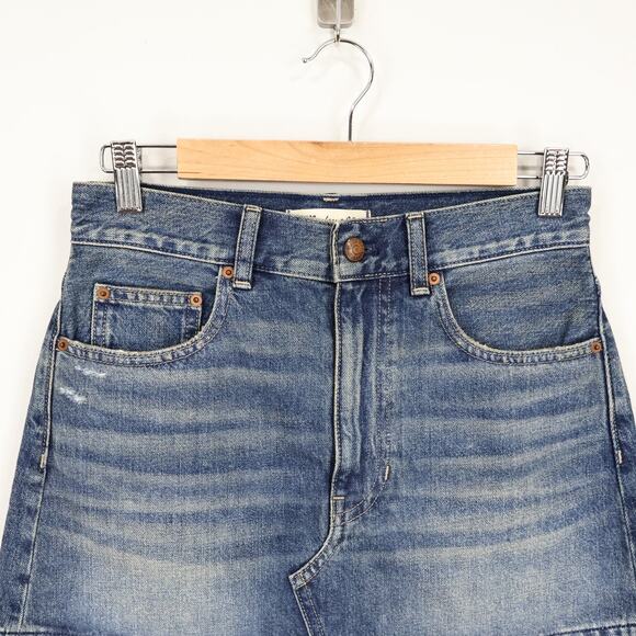 Madewell Postage Stamp Denim Mini Skirt Croswell Wash Size 24 NWT - Picture 3 of 7